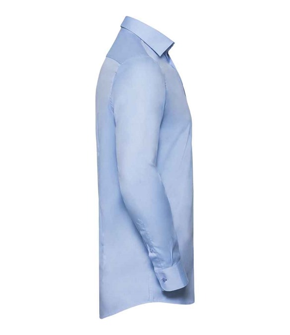 Russell Athletic Collection Long Sleeve Contrast Herringbone Shirt