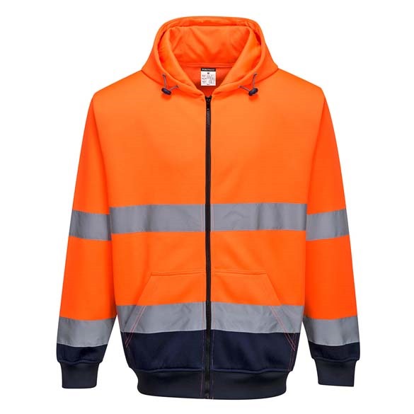 Hi-Vis 2-Tone Zip Front Hoodie