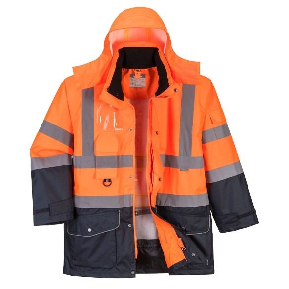 Hi-Vis Breathable 7-in-1 Contrast Traffic Jacket