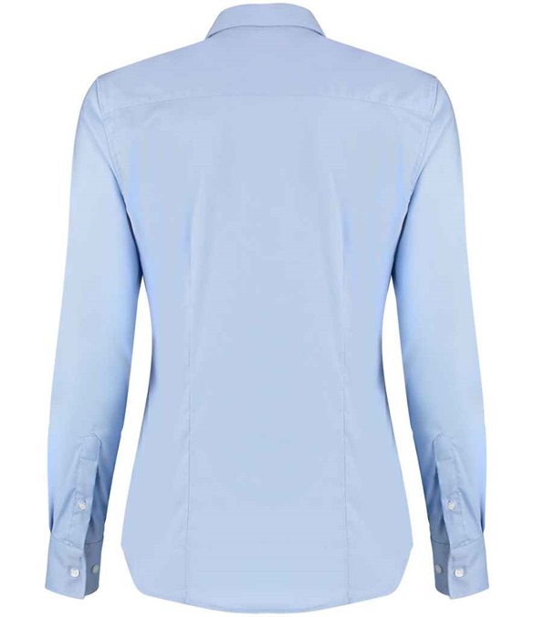 Kustom Kit Ladies Long Sleeve Tailored Stretch Oxford Shirt
