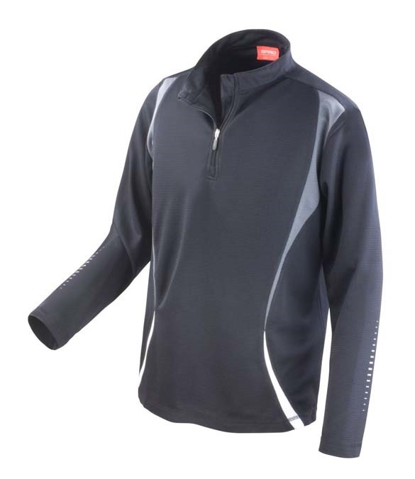 Spiro Unisex Zip Neck Trial Training Top