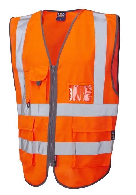 LEO WORKWEAR BARNSTAPLE ISO 20471 Cl 2 Superior Railway Waistcoat