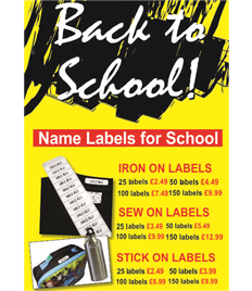 50 Iron On Name Labels