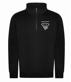 Printed Irrelevant Elephant 1/4 Neck Zip Sweatshirt